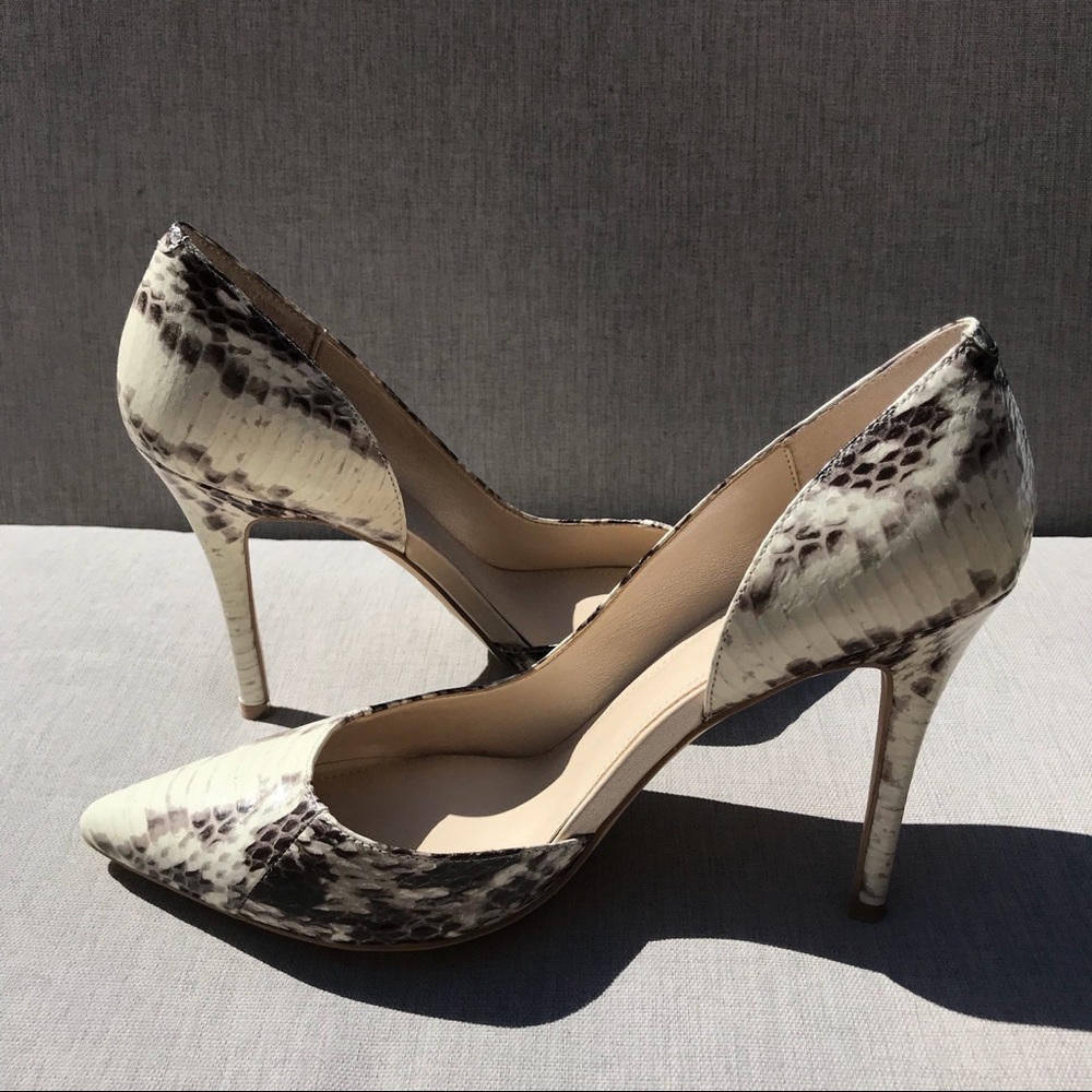 WHBM Portia Snakeskin Pumps